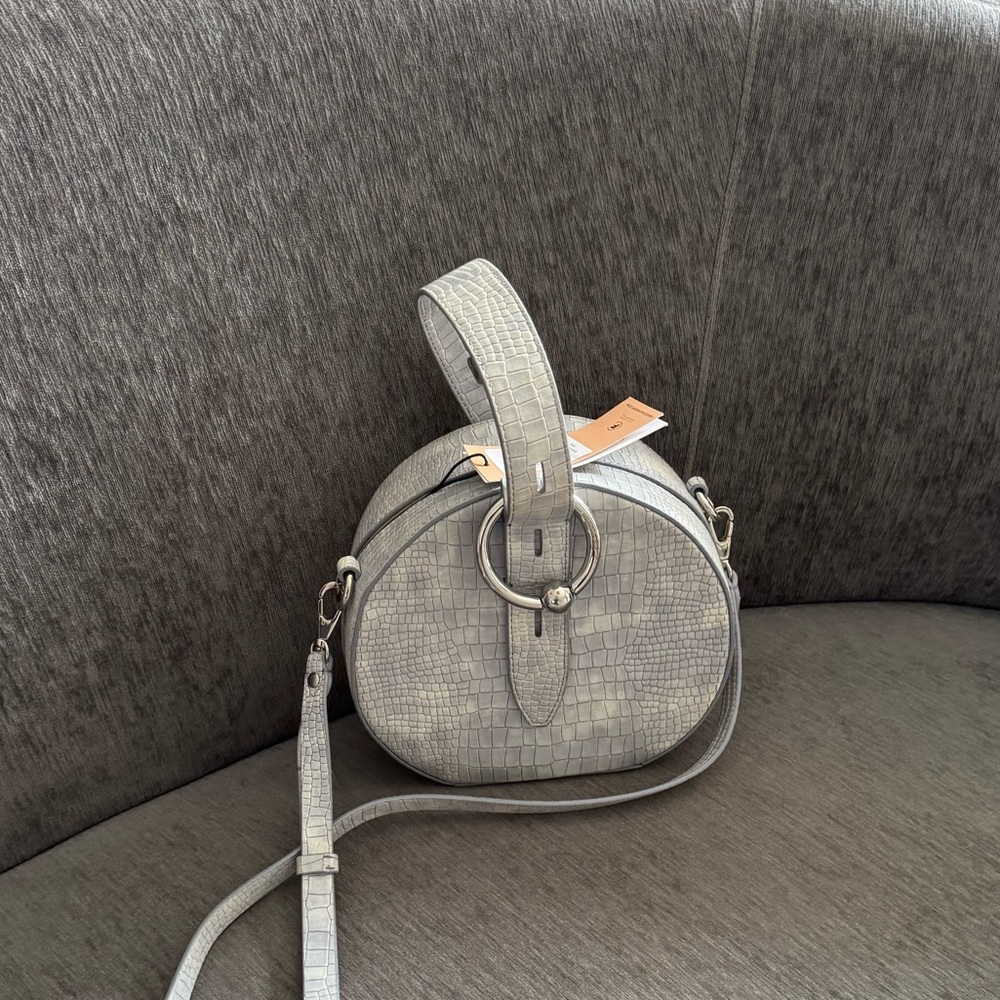 Gray Textured Women's Bag